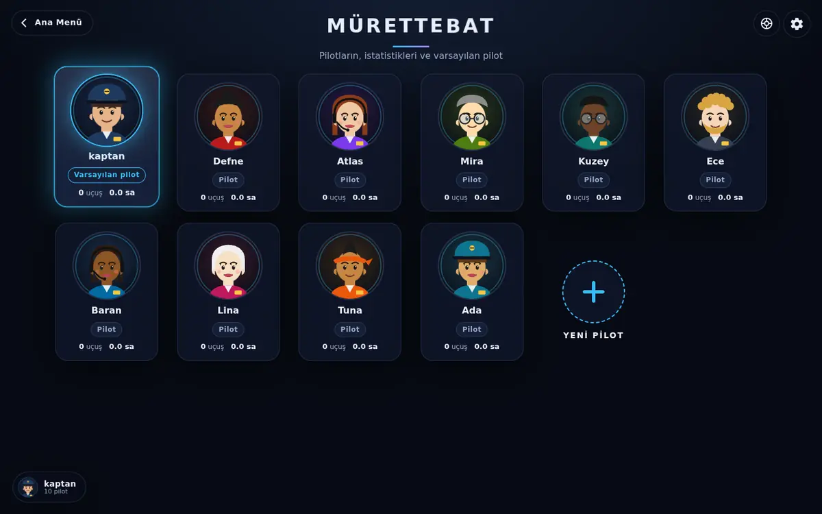 SIMUMAV Mürettebat ekranı